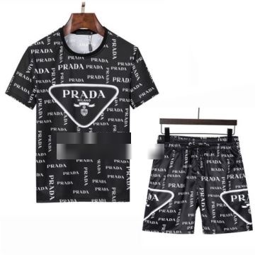 プラダコピー 落ち着いた感覚 上下セット 2022 半袖Tシャツ 2色可選 PRADAコピー  