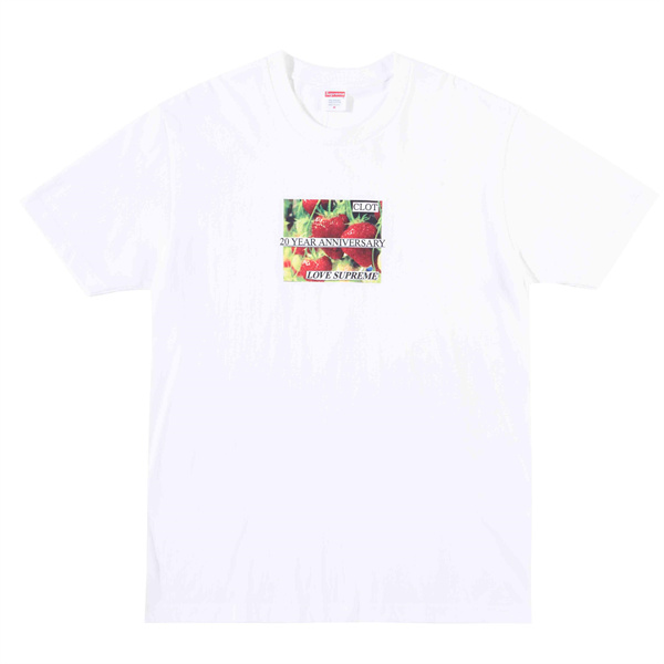 CLOT x SUPREME コピー Tシャツ 20th Anniversary コラボ イチゴ プリント シュプリーム