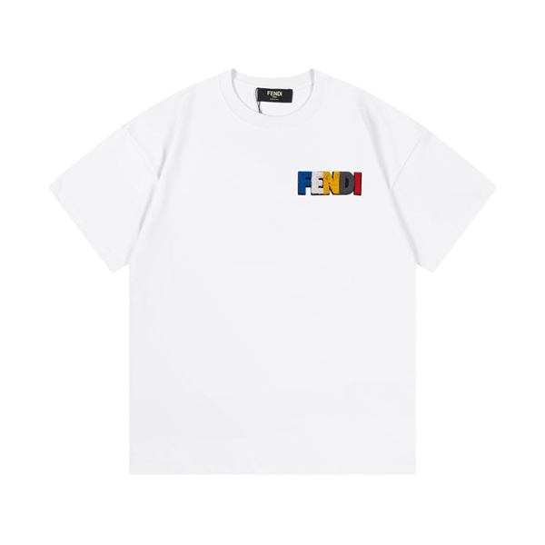 FENDI スーパーコピー Ｔシャツ ユニセックス ロゴ タオルロゴ 刺繡 フェンディ