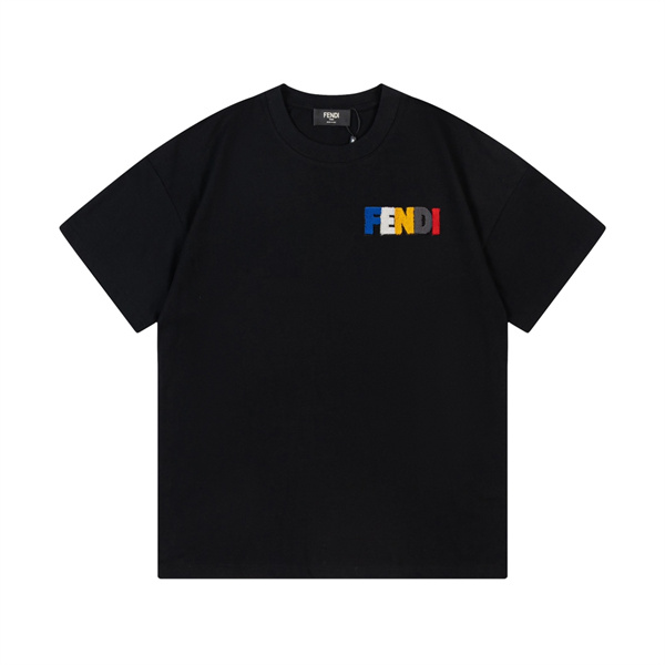 FENDI スーパーコピー Ｔシャツ ユニセックス ロゴ タオルロゴ 刺繡 フェンディ