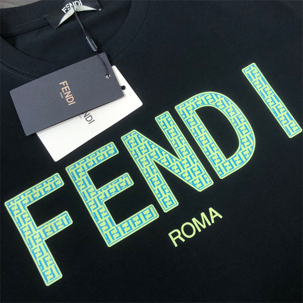 フェンディ コピー Ｔシャツ ロゴ プリント 柄 2色 100%コットン ユニセックス FENDI