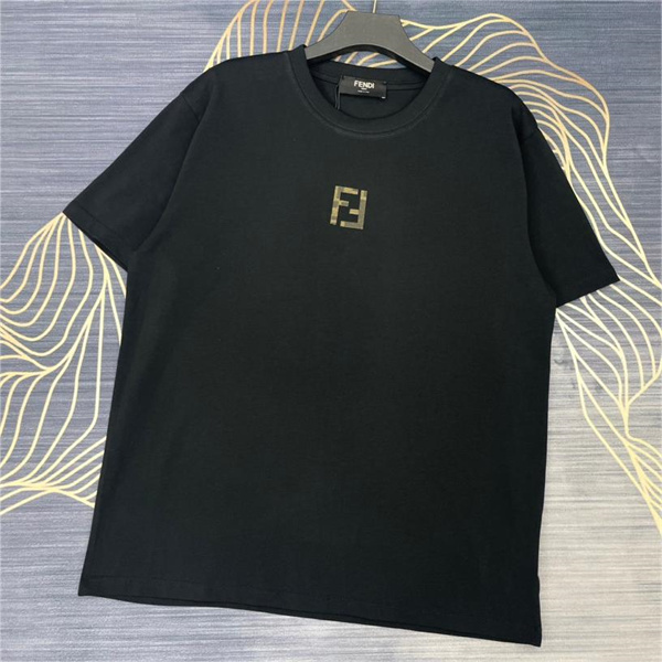 FENDI コピー Ｔシャツ FFロゴ 貼り付け 100%コットン フェンディ 